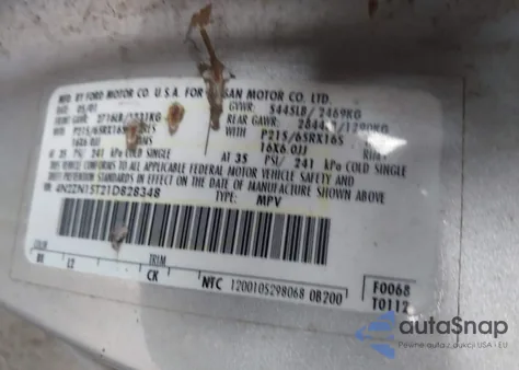 2001 Nissan Quest Gxe z USA, uszkodzony, nr VIN 4N2ZN15T21D828348